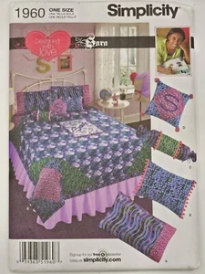 Simplicity Pattern 1960 Bedroom Accessories Quilt and Pillows - Picture 1 of 2