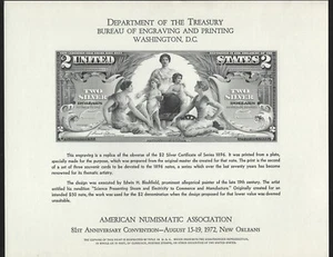 Tarjeta de recuerdo numismática OPC 1972 ANA Sc#NSC5 - Imagen 1 de 1