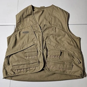 COLUMBIA Men's Size XL Hunting Fishing Shooting Vest Tan Full Zip - Picture 1 of 9