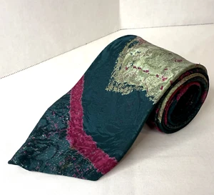 Vintage Guy Laroche Men's Necktie Multicolor Abstract All Silk Made in USA - Picture 1 of 7