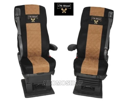 Sitzbezüge für DAF XF 106  Grammer Sitze schwarz-braun   Old Skool - Bild 1 von 4