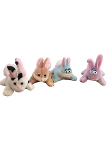Lot of 4 RARE Vintage 1996 Galoob Pound Bunnies Multicolor Cute Plush Toys HTF - Picture 1 of 2