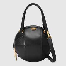 New Gucci Calfskin Mini Leather Basketball Shape Crossbody Bag Black 547855 1000