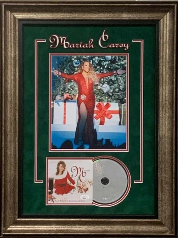 Mariah Carey All I Want For Christmas Signed Autograph Framed Photo Display JSA Cover