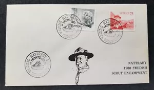Sweden NATTRABY Swedish Scout Encampment 1980 Scouting Jamboree Baden Powell FDC - Picture 1 of 5
