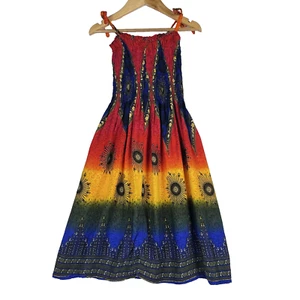 Bohemian Beach Tube Top Dress Adjustable Straps Girls Large Stunning Colors - Picture 1 of 6
