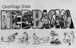 Nebraska NE Greetings From Large Letter Real Photo RPPC L L Cook Postcard - Picture 1 of 2