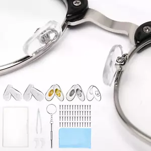 Brillen Reparatur 25 Paar Nasenpads Silikon Schraubbrillen Pinzette Tücher - Bild 1 von 8