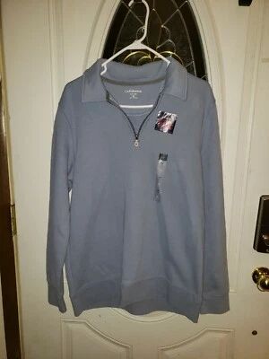 *NWT Men's Croft & Barrow Size Med Easy Care Fleece Polo 1/4 Zip Pullover  - Image 1 of 4