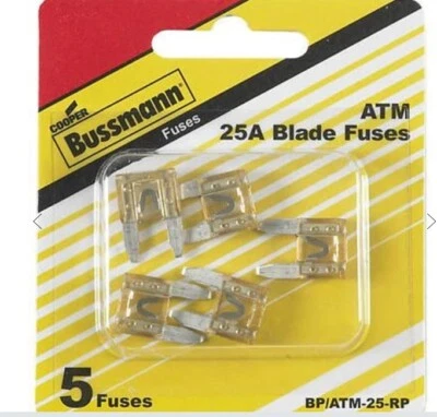 Cooper Bussmann  BP/ATM-25-RP 25A  Clear Blade Fuse (Pack of 5) - Image 1 of 2