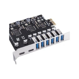 PCIe To USB 3.2 Expansion Card 8 Ports W/ 6 USB A & 2 Type C Ports Hub Converter - Picture 1 of 9