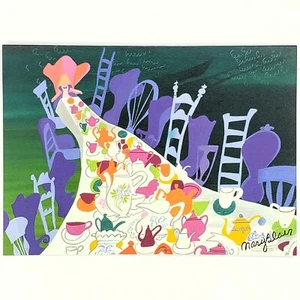 Alice in Wonderland Notecard Art by Mary Blair Disney Mad Tea Party Unbirthday - Picture 1 of 4