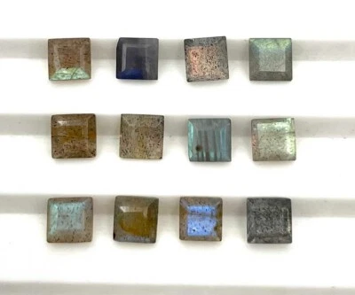 Natural Labradorite Square Cut Loose Gemstone Lot 72 Pcs 4.25 MM 31 CT - Image 1 of 4