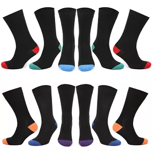 Mens black socks 12 pairs cotton rich socks mens - Picture 1 of 22