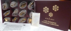 Set of 12 Danbury Mint 2016 Gold Christmas Ornaments with Box - Picture 1 of 5