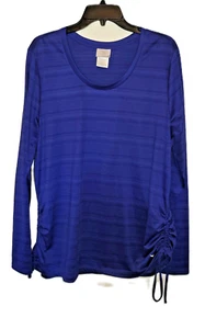 NWOT Danskin Now Womens Blue Stretch Casual Long Sleeve Blouse Size XXL/2XG (20) - Picture 1 of 5