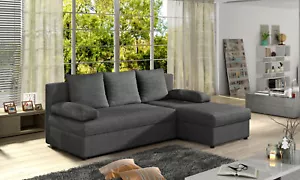 Moderne Schlafsofa Couch Polster Ecksofa Garnitur Bettfunktion Textil Leder Ecke - Bild 1 von 10