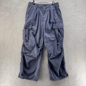 Anthropologie Parachute Cargo Pants Women 28 Blue Double Knee Baggy Streetwear - Picture 1 of 16