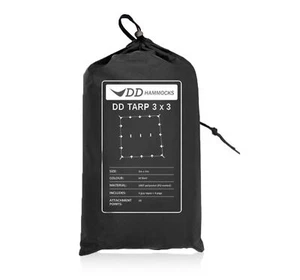 DD Tarp 3 x 3 Jet black schwarz Regendach | 300 cmx300 cm cm | PU3000 mm wett... - Bild 1 von 3