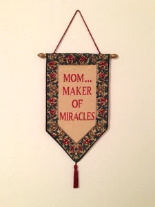 Mother's Day Wall Tapestry-Small Pennant Style-Rod and Hanging Rope-Home Decor - Picture 1 of 3