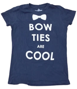 DOCTOR WHO OFFICIAL BOW TIES ARE COOL T-Shirt size M; Navy Blue - Picture 1 of 5