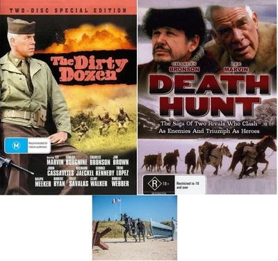 Lee Marvin Triple Feature The Dirty Dozen One 1 & Two 2 plus Death Hunt DVD Set Foto 1 de 4