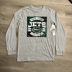 Jets Long Sleeve Boy’s Gray NFL Tshirt Size Youth XL (14 - 16) New with Tags - Picture 1 of 12