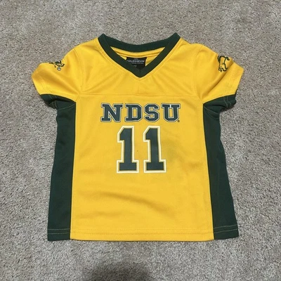 North Dakota State Bison Jersey Toddler 2T Yellow Green NCAA Football College - Image 1 of 4