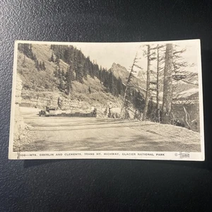 MT. OBERLIN & MT. CLEMENS Postcard HIGHWAY, GLACIER PARK RPPC Unused New O - Picture 1 of 2