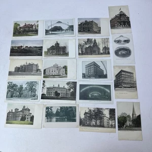 Lot 19 Postcards Flint Michigan Mich MI School for Deaf Carnegie Library c. 1905 - Picture 1 of 13