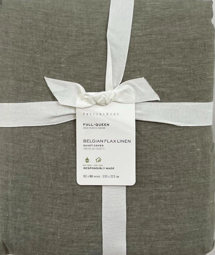 Пододеяльник Pottery Barn из бельгийского льна полный/Qn БЕЗ НАКИДОК в одене - Изображение 1 из 1