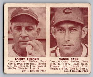 1941 DOUBLE PLAY #1/2 LARRY FRENCH & VANCE PAGE CUBS XRC - Picture 1 of 3