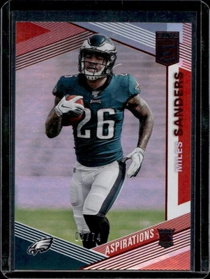 2019 Donruss Elite Miles Sanders Aspirations Rookie RC #2/74 Eagles - Image 1 of 2