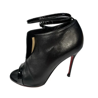 Auténticas botas para mujer CHRISTIAN LOUBOUTIN - de cuero negro Foto 1 de 4