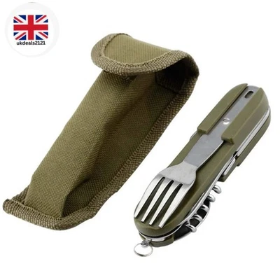 7-in-1 Multifunctional Outdoor Tableware Set Stainless Steel Foldable Camping - Image 1 of 4