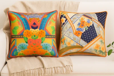 COJÍN VERANO SIN FIN CRISTALES SEDA CAMILLA AMBOS LADOS 45x45cm, Foto 1 de 4