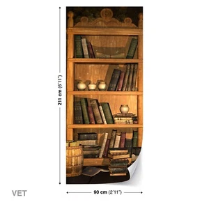 Papel pintado para puerta autoadhesivo mural puerta póster biblioteca estantes biblioteca 1469 - Imagen 1 de 2