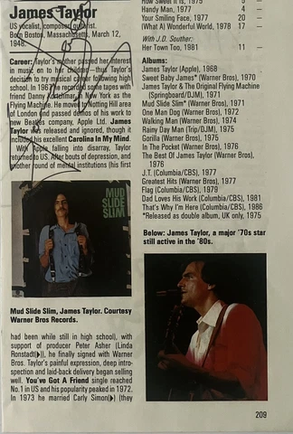 James Taylor & The Temptations Signed Autograph Press Clip  COA Cover