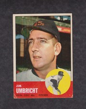 1963 Topps Baseball Card #99 Jim Umbricht Houston Colt .45's GOOD Original