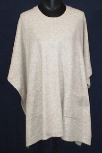 Kori America Women's NWT S/M Taupe Crew Neck Poncho Sweater - Picture 1 of 15