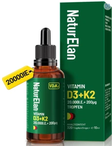 Vitamin D3 K2 hochdosiert Tropfen - 20000I.E. + Vitamin K2 - Bild 1 von 2