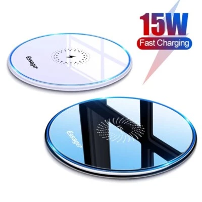 Wireless Qi Fast Charger Pad 15W Induction Charging For Samsung iPhone Xiaomi X - Image 1 of 4