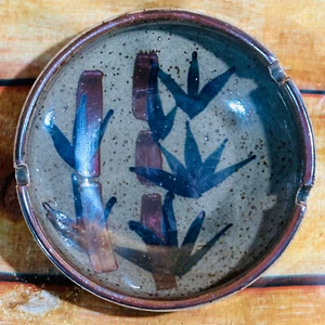 Posacenere vintage MCM ceramica design bambù posacenere 4 1/2" non marcato - Foto 1 di 3