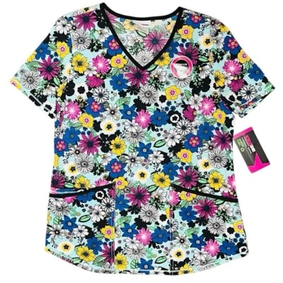 Women’s Scrubstar Floral Scrub Top Size Small NEW - Image 1 of 4