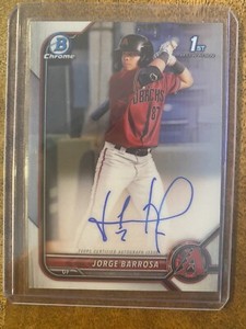 JORGE BARROSA 2022 BOWMAN CHROME 1ST AUTOGRAPH RC CARD  DIAMONDBACKS