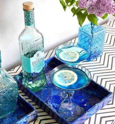 Bandeja para servir lapislázuli de 9"x6", bandejas y platos para servir premium, bandeja para servir de piedra Foto 1 de 4