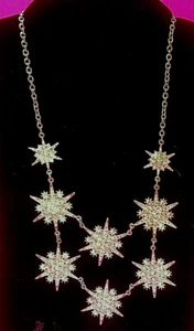 Weihnachten Urlaub Winter Schneeflocken Halskette funkelnde Kristall Strass - Bild 1 von 5