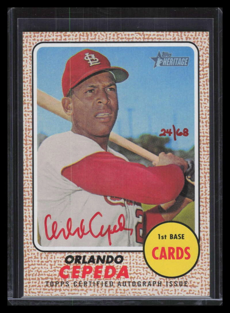 2017 Topps Heritage Real One Autographs Red Ink ROAOC Orlando Cepeda Auto 24/68