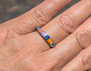 Anillo Navajo Hecho a Mano Plata Esterlina Joyería Nativa Americana Firmado Talla 7 NA - Imagen 1 de 9