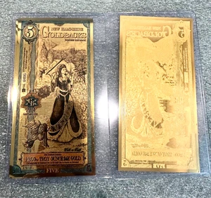 5 NEW HAMPSHIRE Goldback 1/200 oz 24K Pure Gold Aurum Gold Foil Note - IN STOCK - Picture 1 of 7